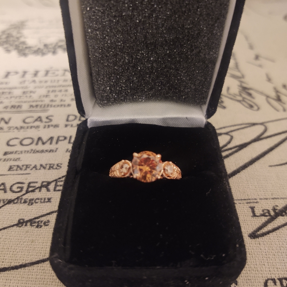 Orange and gold ring size 7
